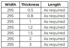 420 stainless steel sizes available 